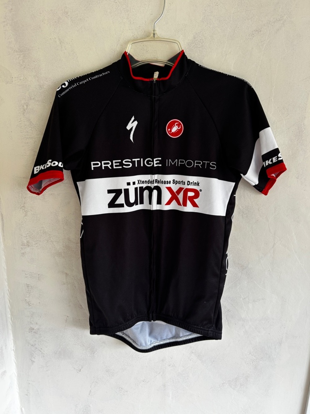 Castelli x Zum XR Black Cycling Bike Jersey with Red & White Accents